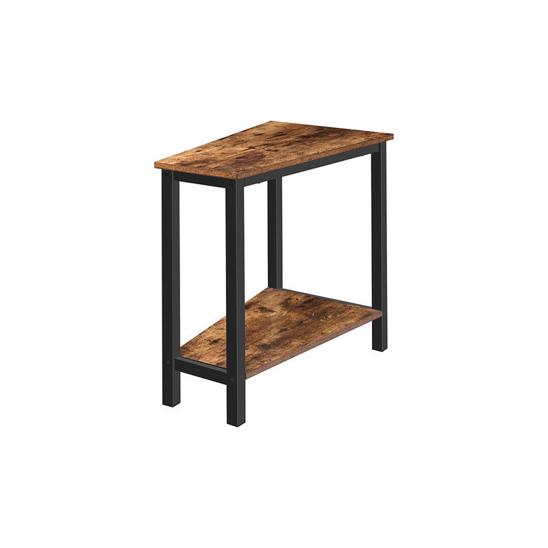 Wedge End Table Triangle Accent Table for Small Space Corner Living Room Rustic Brown 17 Stories